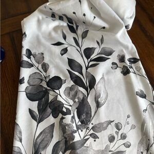 Black and White Floral Shower Curtain